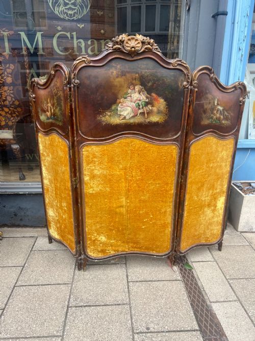 FRENCH MODESTY SCREEN WITH PAINTED PANELS - ADDITIONAL PHOTO 4