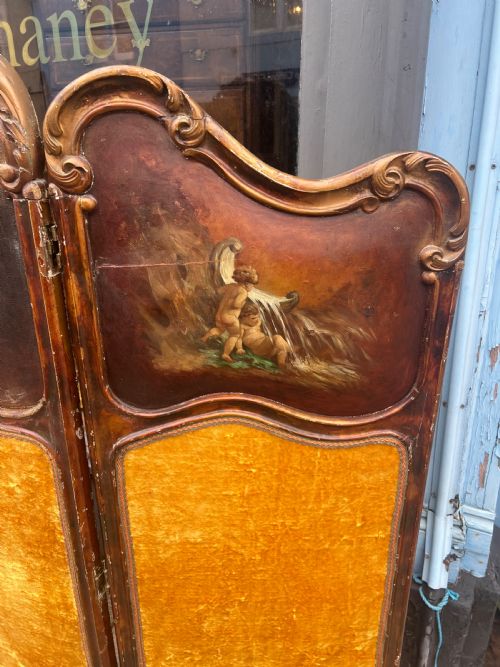 FRENCH MODESTY SCREEN WITH PAINTED PANELS - ADDITIONAL PHOTO 5