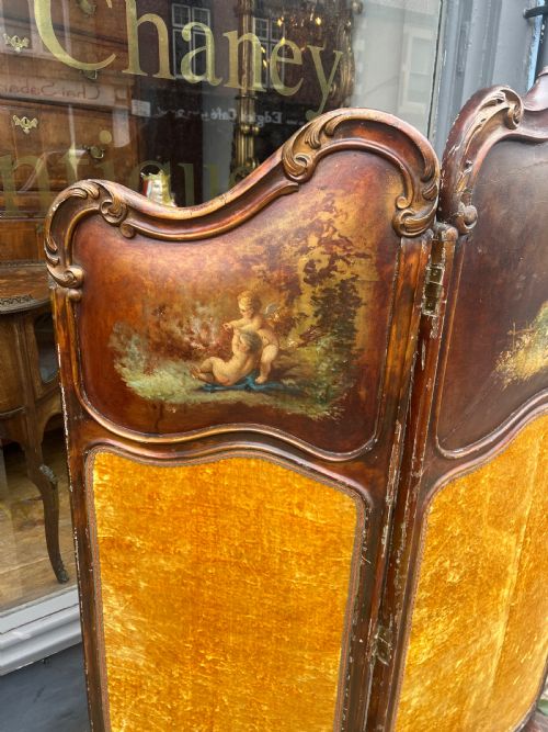 FRENCH MODESTY SCREEN WITH PAINTED PANELS - ADDITIONAL PHOTO 6