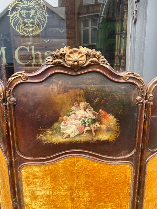 FRENCH MODESTY SCREEN WITH PAINTED PANELS - ADDITIONAL PHOTO 7