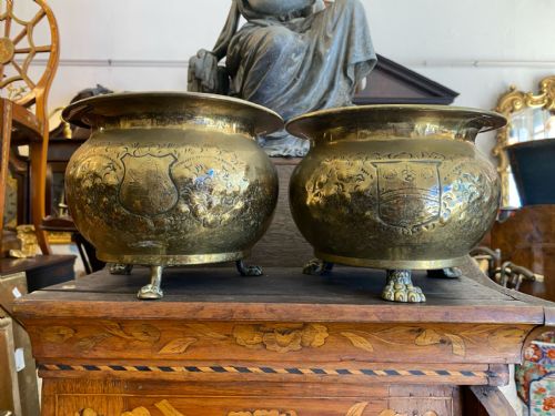 PAIR OF DUTCH BRASS JARDENAIRES - ADDITIONAL PHOTO 3