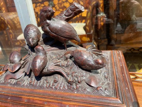 C19TH BLACK FOREST CARVED WOOD HUMIDOR - ADDITIONAL PHOTO 1