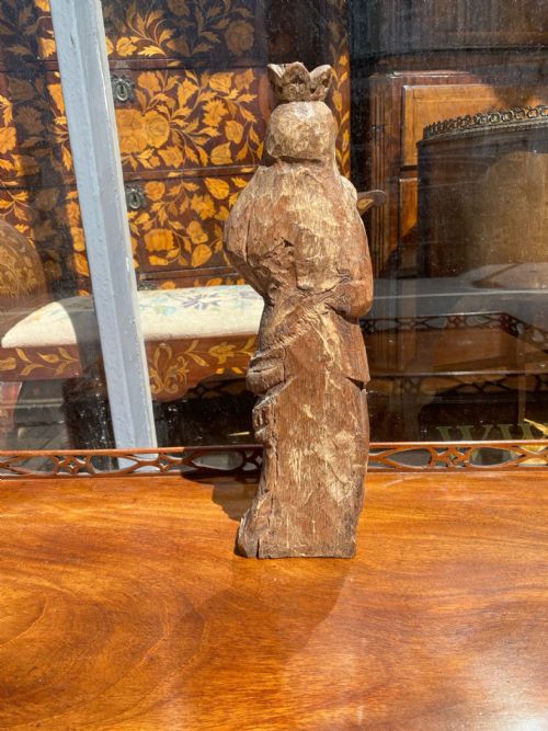 C18TH CARVED WOOD PAINTED FIGURE OF MARY AND JESUS - ADDITIONAL PHOTO 2