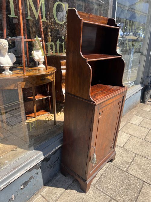 GEORGIAN BOOKCASE WITH CUPBOARD AND WATERFALL BOOKCASE OPEN TOP - ADDITIONAL PHOTO 4