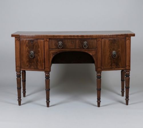 George III Mahogany Inlaid Bowfront Sideboard
