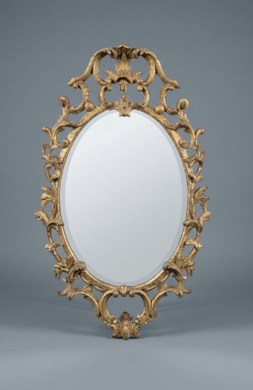C18th Giltwood Carved Rococo Wall Mirror