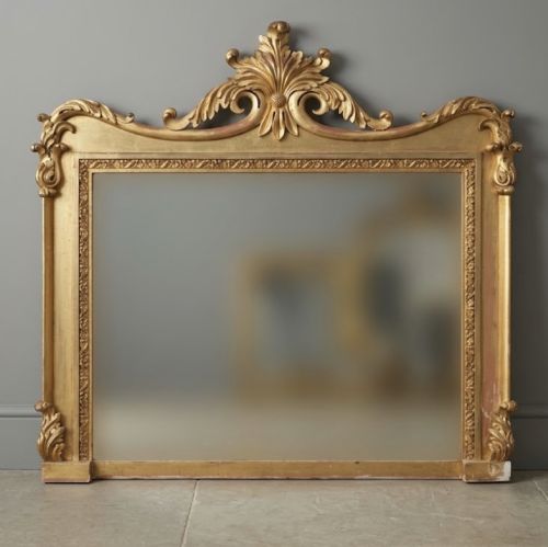 Carved giltwood overmantel mirror
