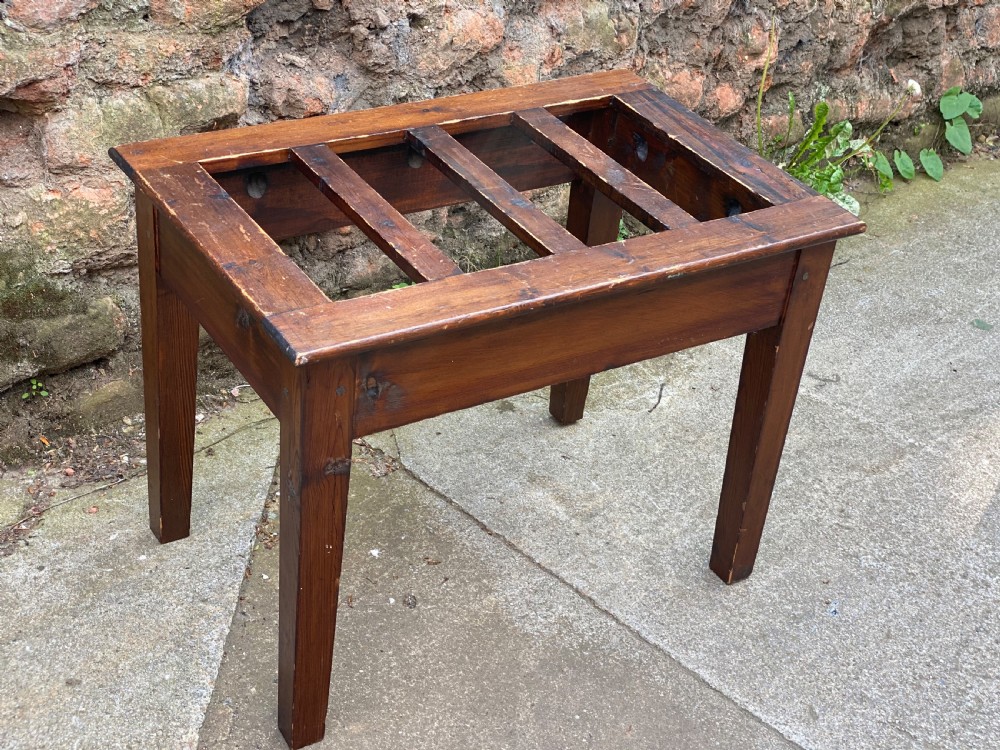 C19th stained pine luggage stand View II