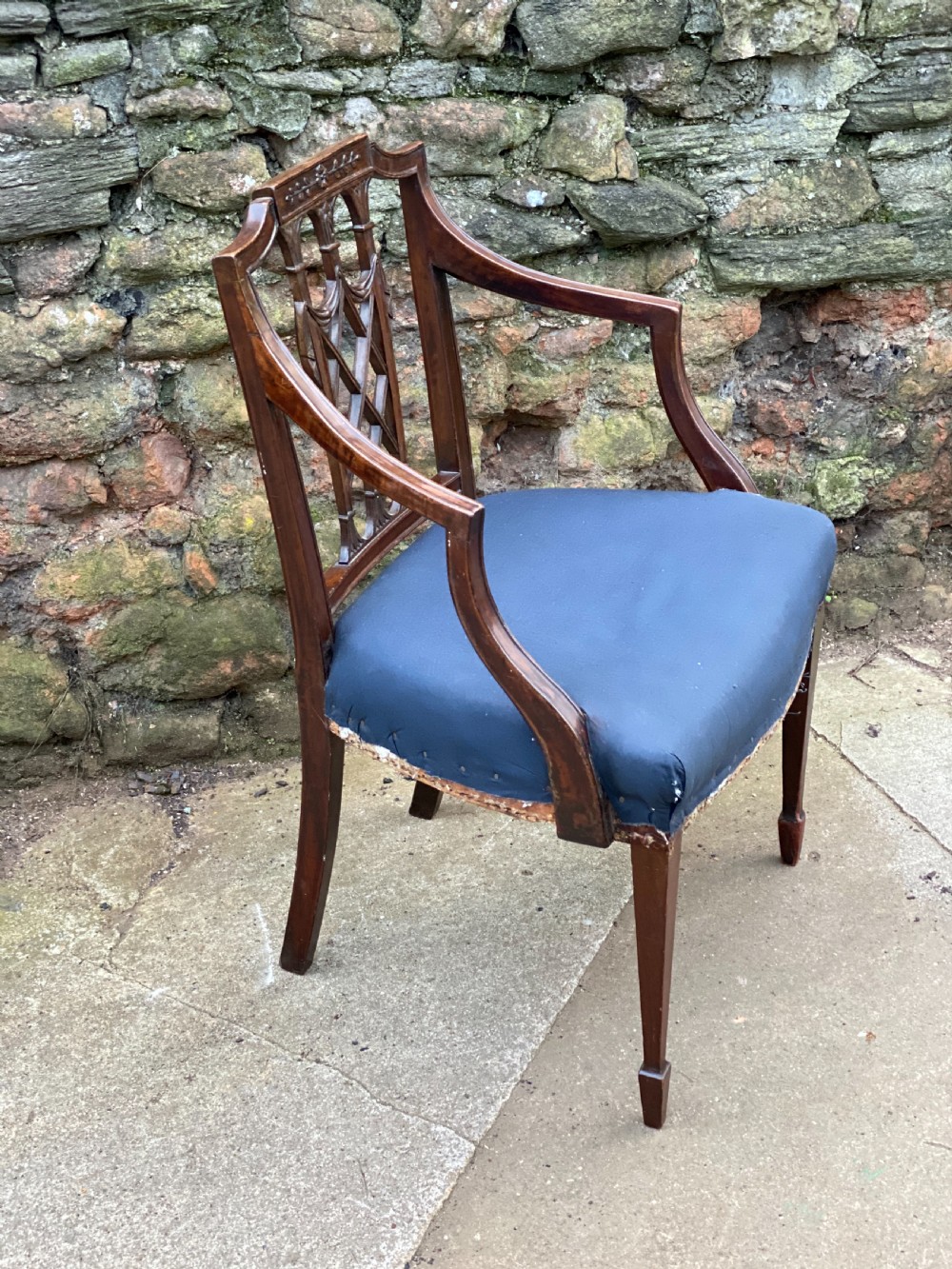 C18th carved mahogany armchair  View III