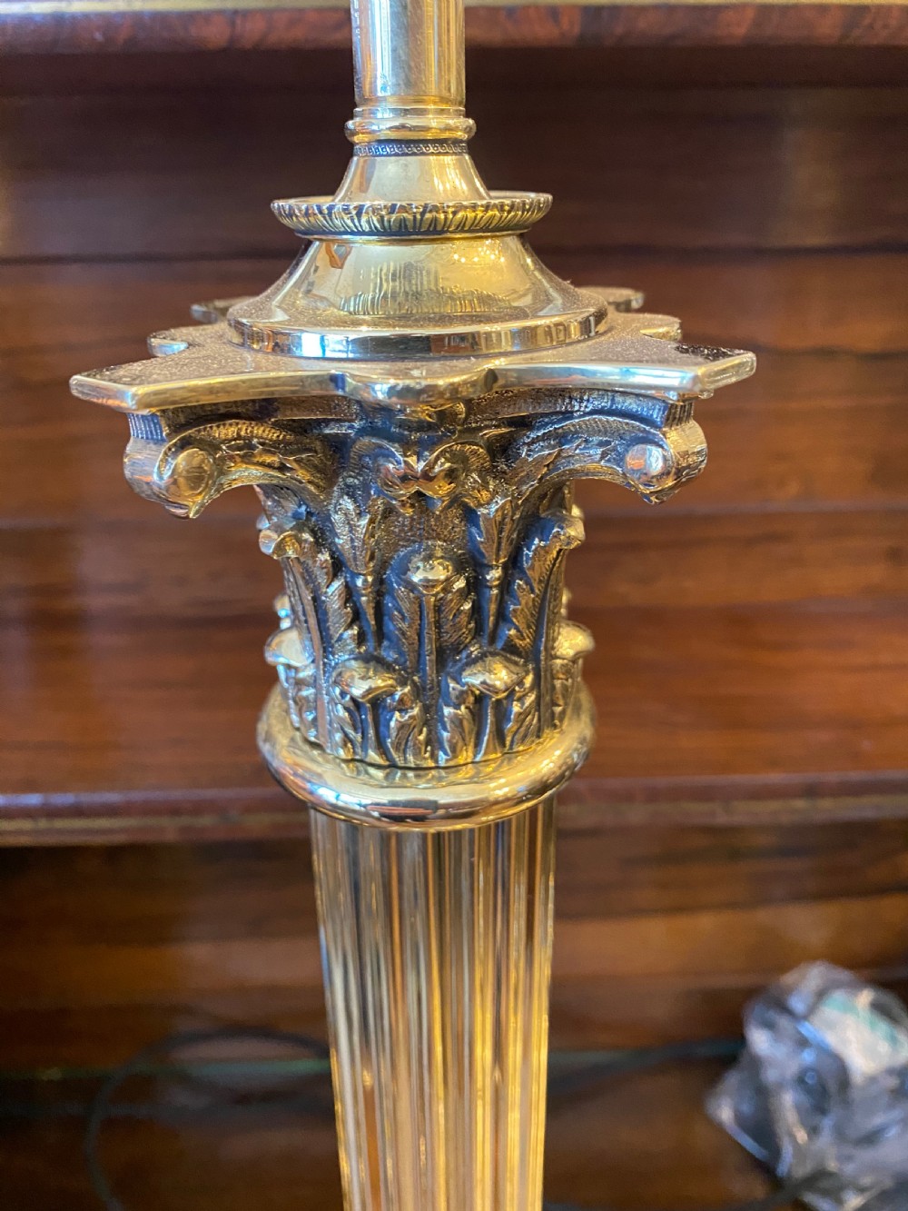 Large Corinthian column table lamp View II