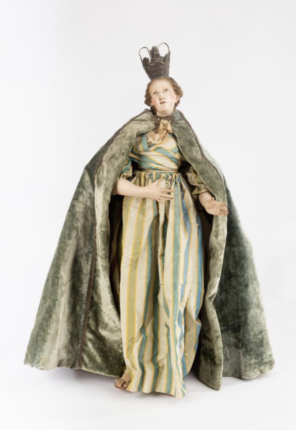 C18th large  Neapolitan crib figure of the Madonna