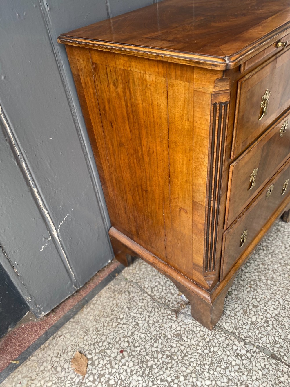 C19th walnut small chest of drawers  View III