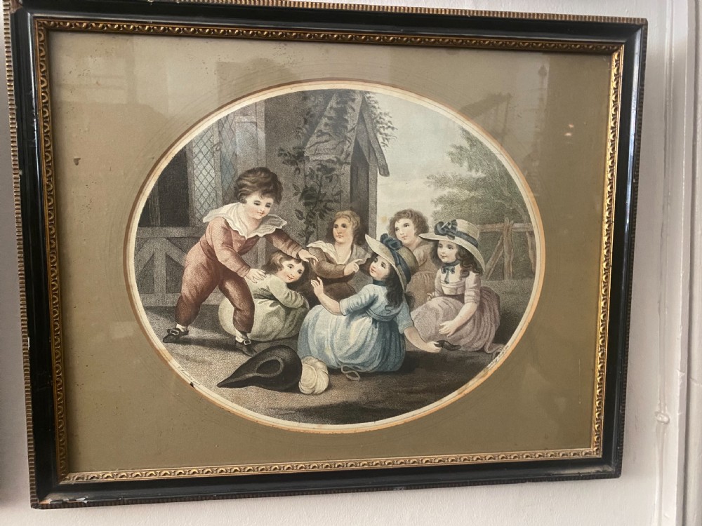 Set of six F bartollozzi coloured stipple engravings of children dated 1795 View VII