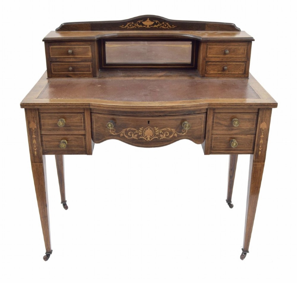 Edwardian rosewood inlaid desk