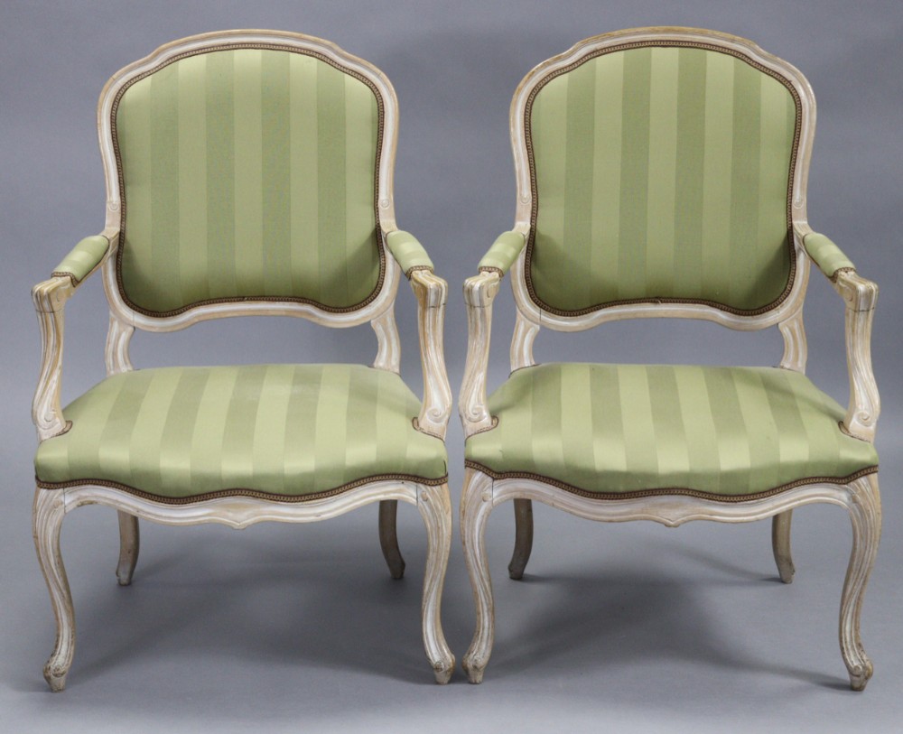 Pair of French fauteuils in the Louis XVI manner 