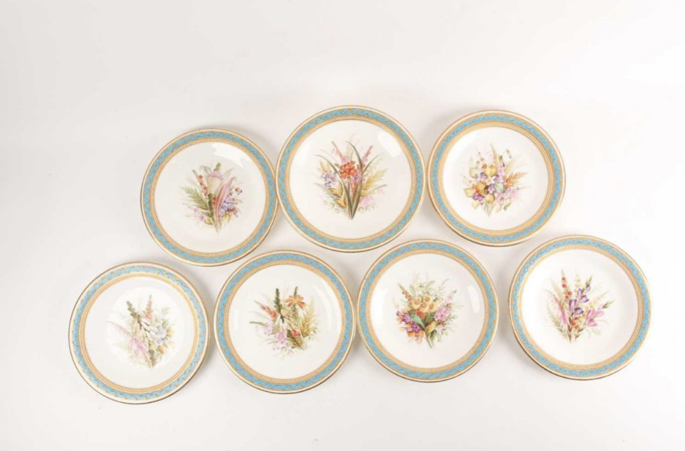C19th Worcester part dessert service 