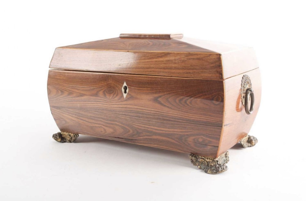 Regency king wood two section tea caddy 