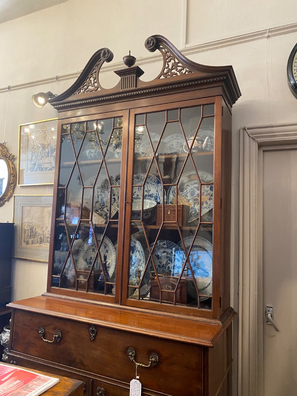 C18th mahogany secretaire bookcase  View IV