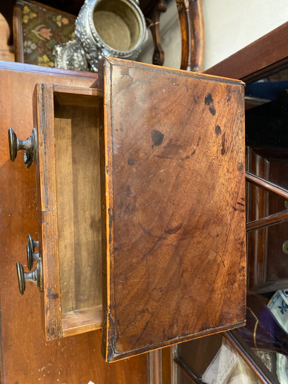 Early C19th apprentice piece miniature chest of drawers  View II