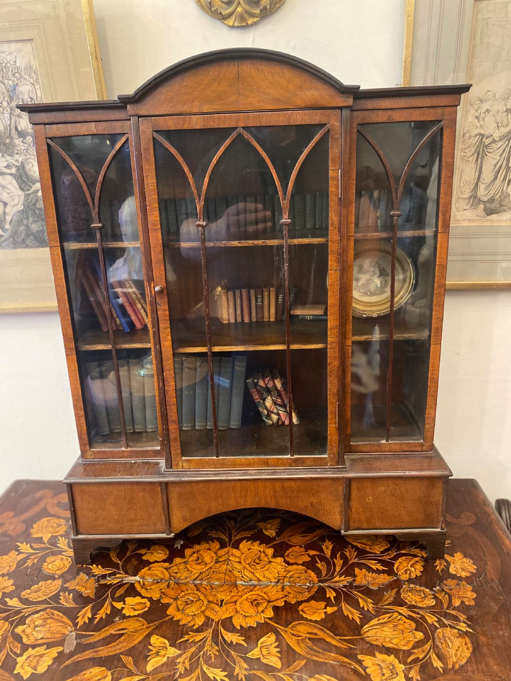 C19th Miniature breakfronted glazed display cabinet  View VI