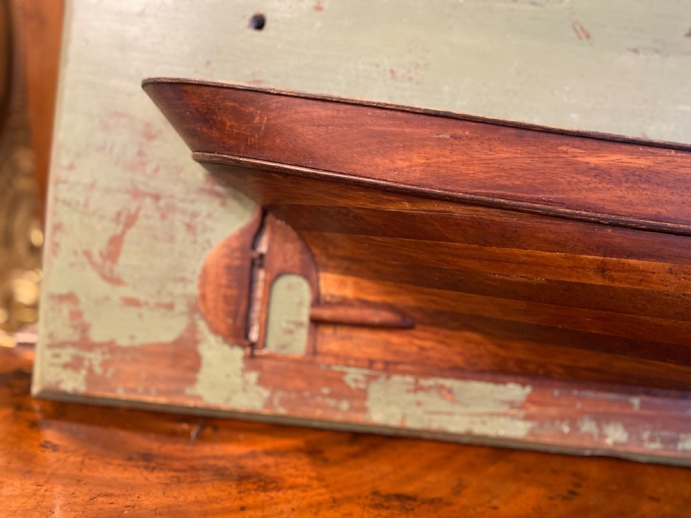 C19th half hull boat builders model of a Cornish lugger  View II