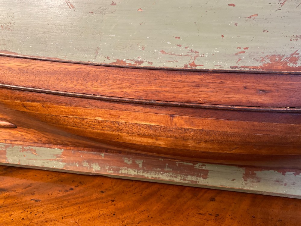 C19th half hull boat builders model of a Cornish lugger  View IV