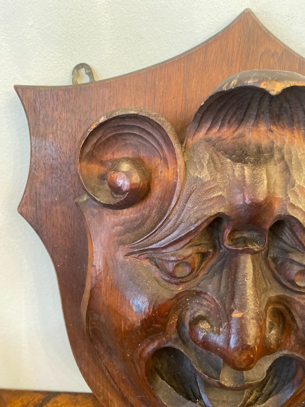 Wall mounted grotesque carved head of large size  View IV