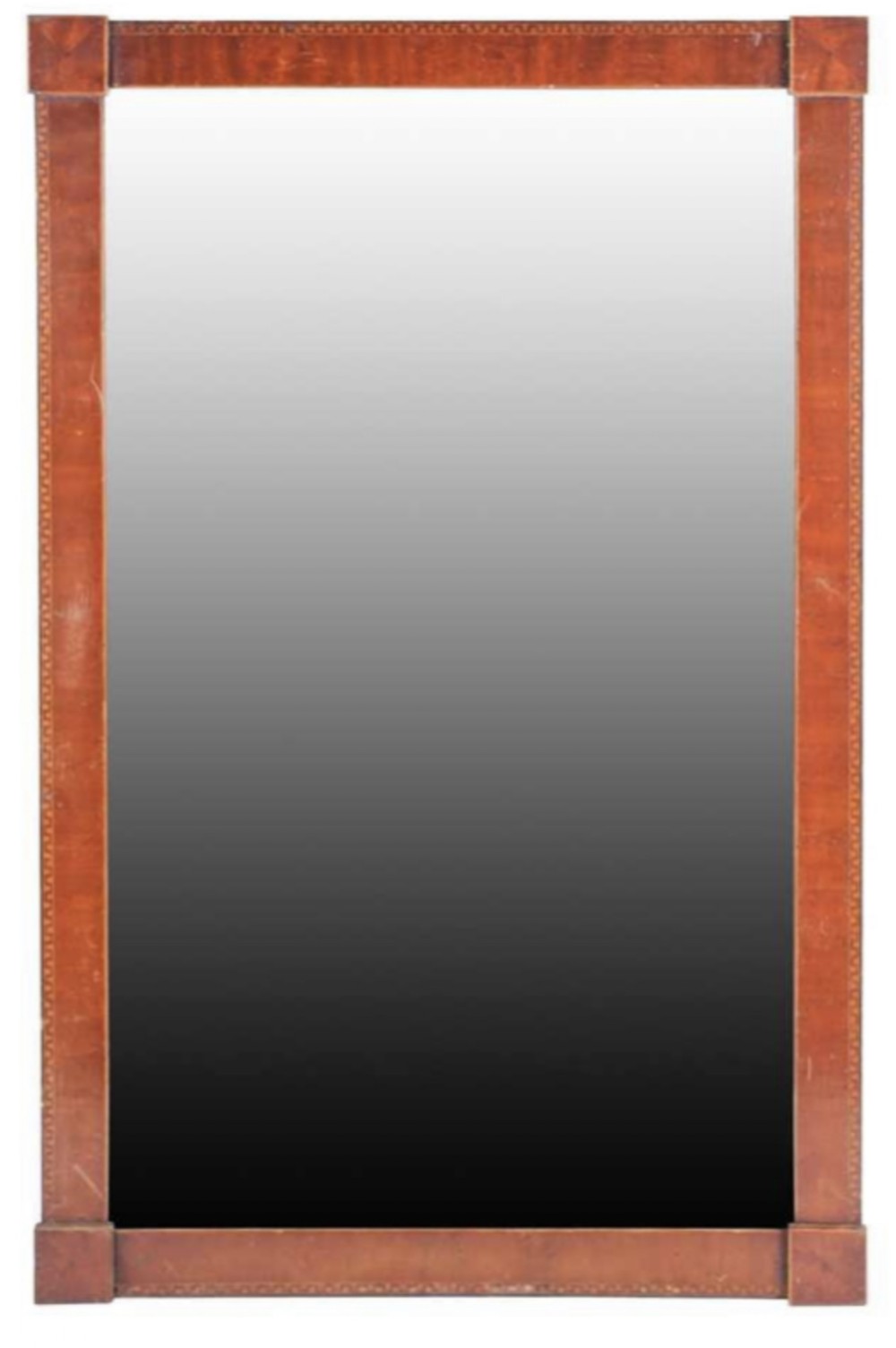George III inlaid mahogany veneered mirror