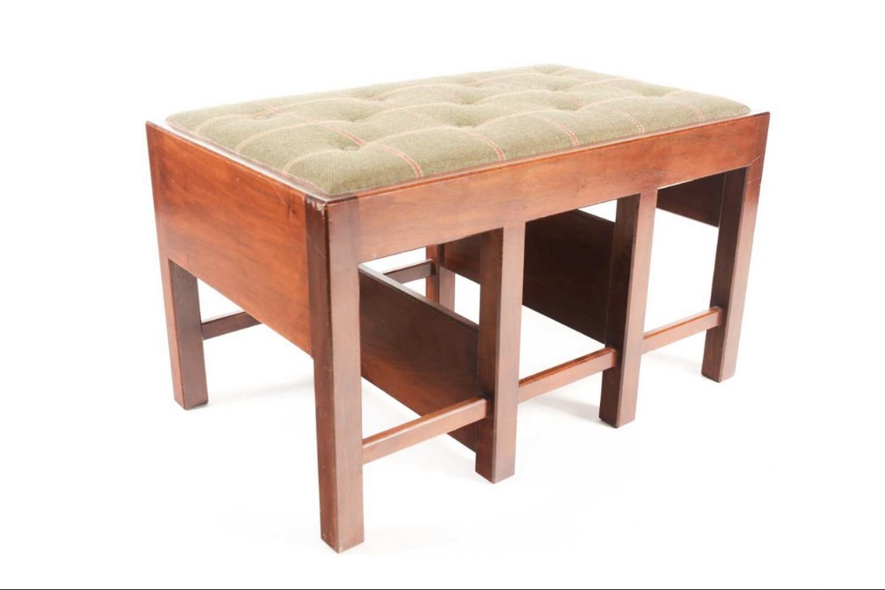 George III style metamorphic library stool 