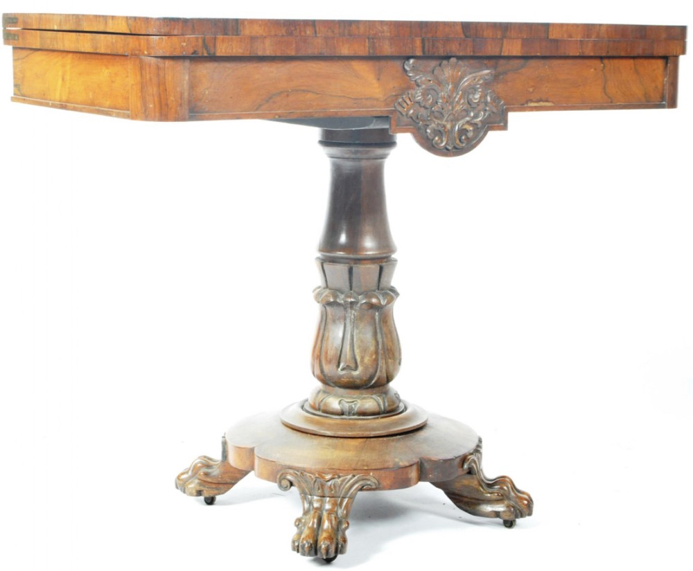 C19th rosewood card table 