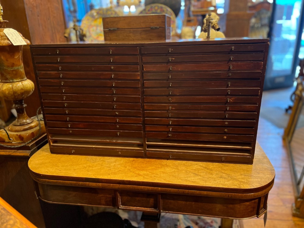 Coin collectors table top cabinet with 26 drawers  View II