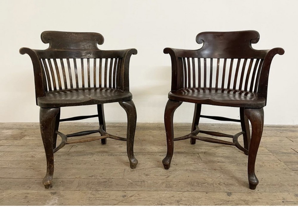 Pair of bankers office chairs 