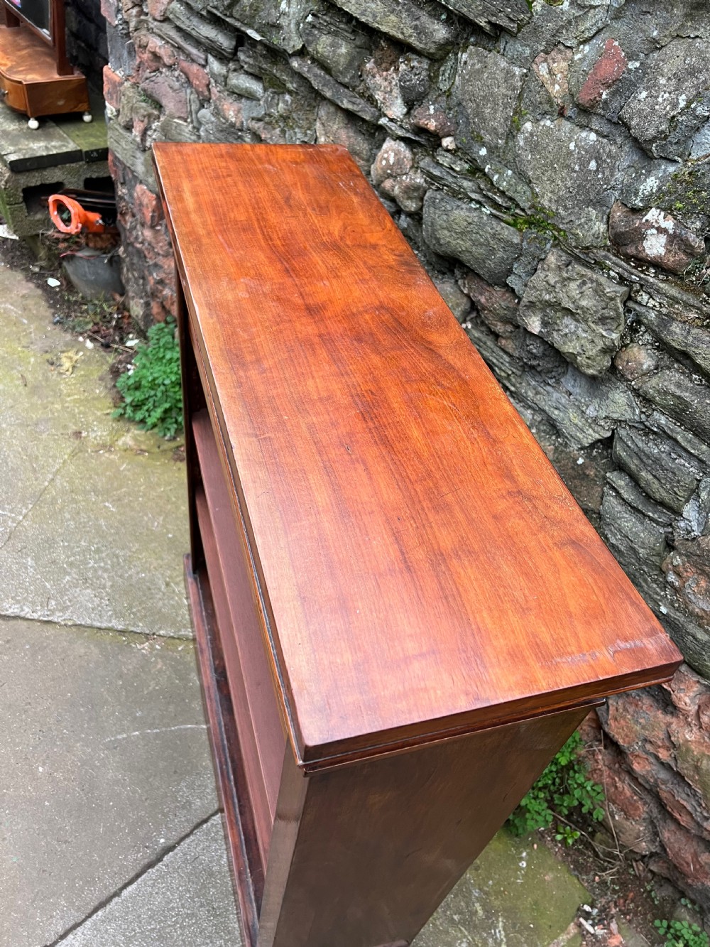 C19th small walnut bookcase  View V
