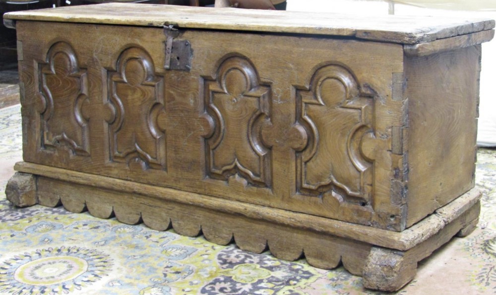 C17th Italian  chestnut cassonne 