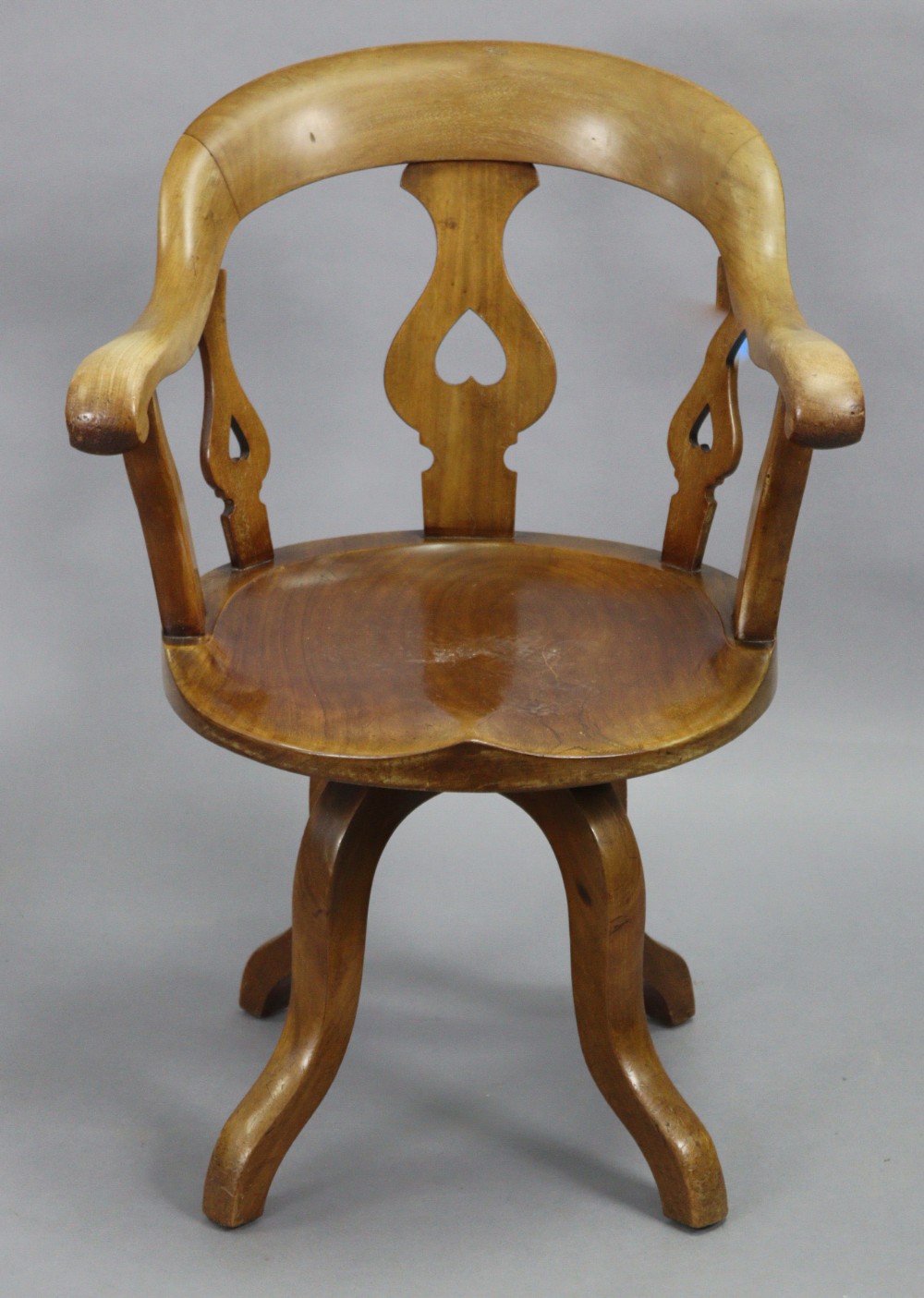 C19th walnut desk chair 