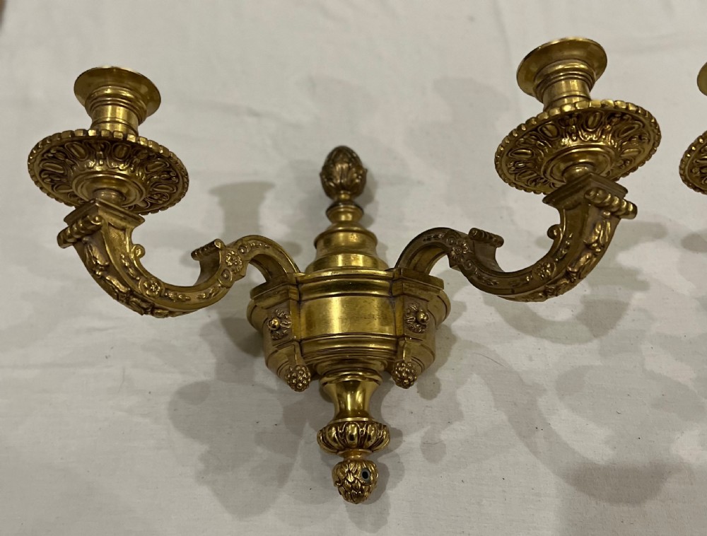 Pair of gilt metal wall lights  View III