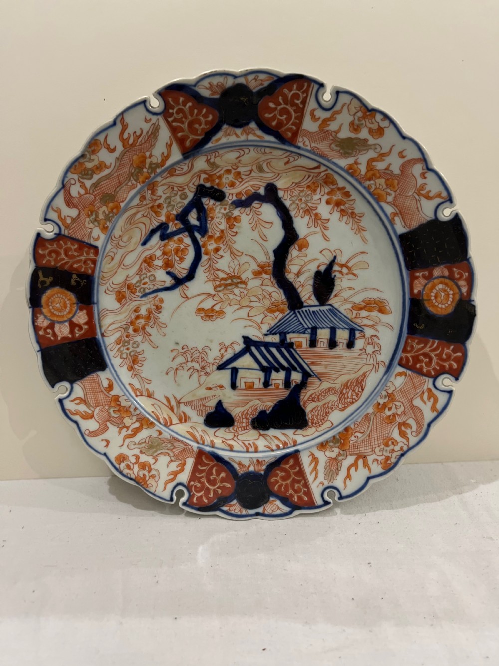 C19th Japanese Imari charger with unusual outside edge 