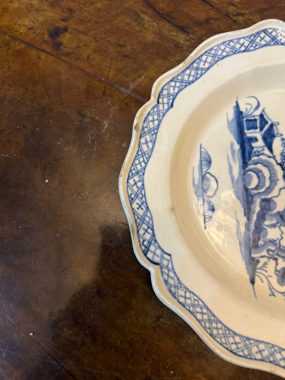 C1780-90 pearlware Liverpool plate  View VI