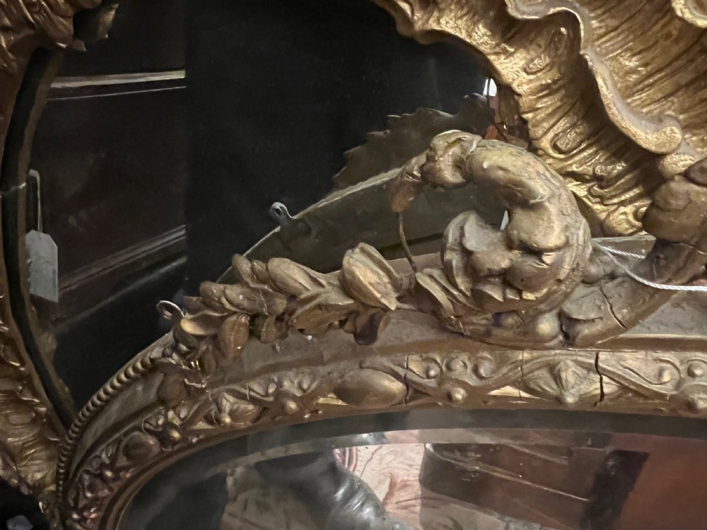 C19th gilded oval overmantel View VI