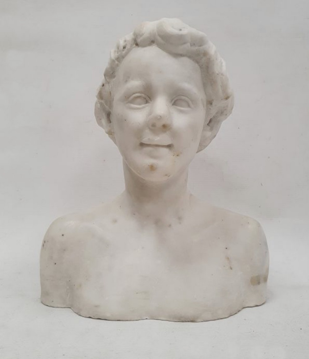 C19th marble bust of a boy in the  classical style 