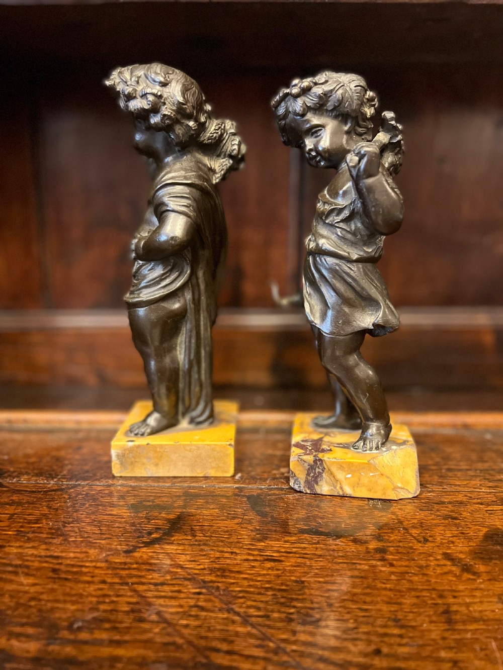 Pair of early C19th bronze figures depicting spring  View IV