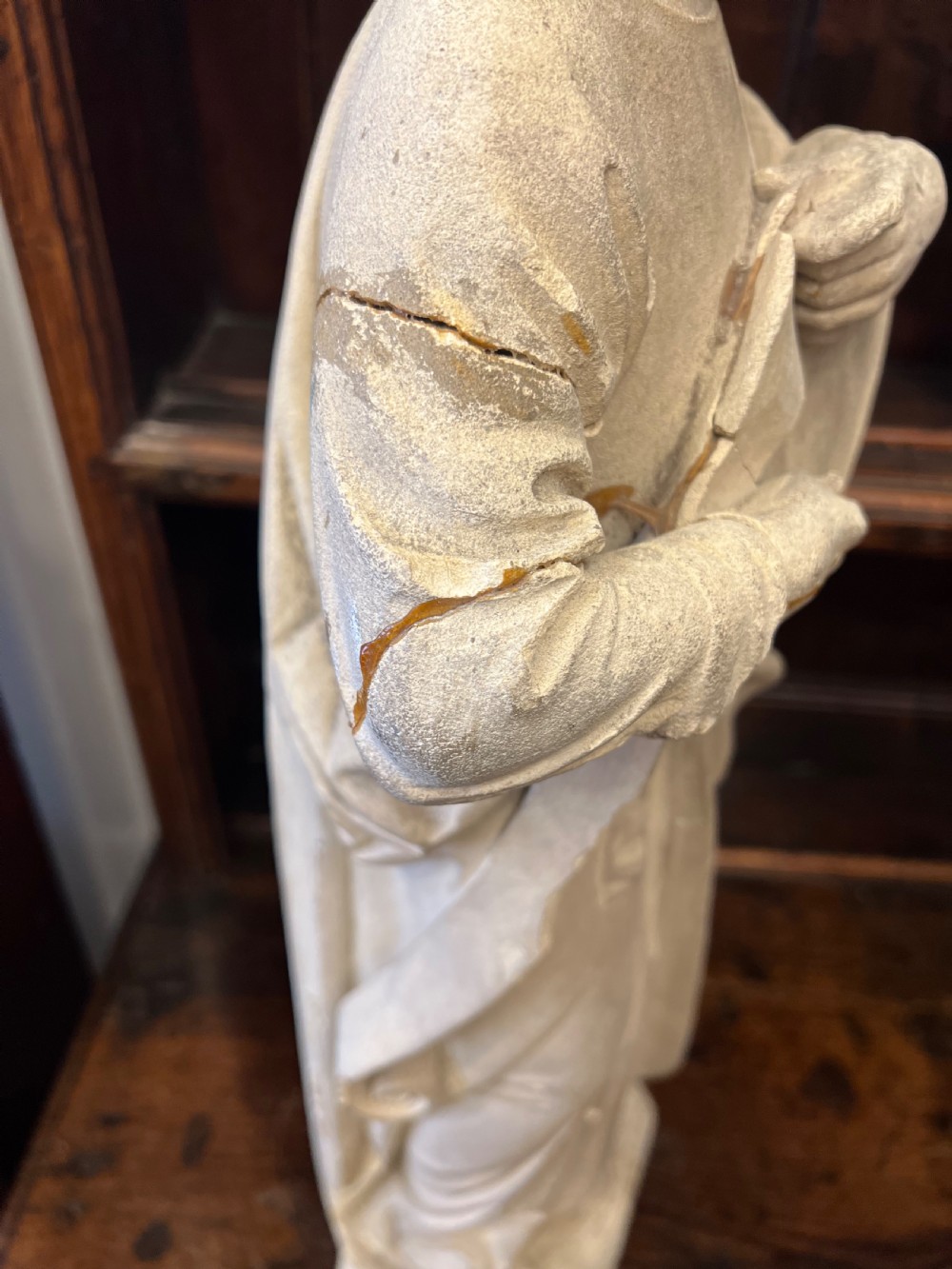 A large C19th limestone carving of St Paul  View VII