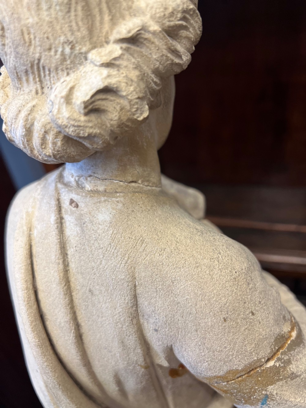 A large C19th limestone carving of St Paul  View VIII