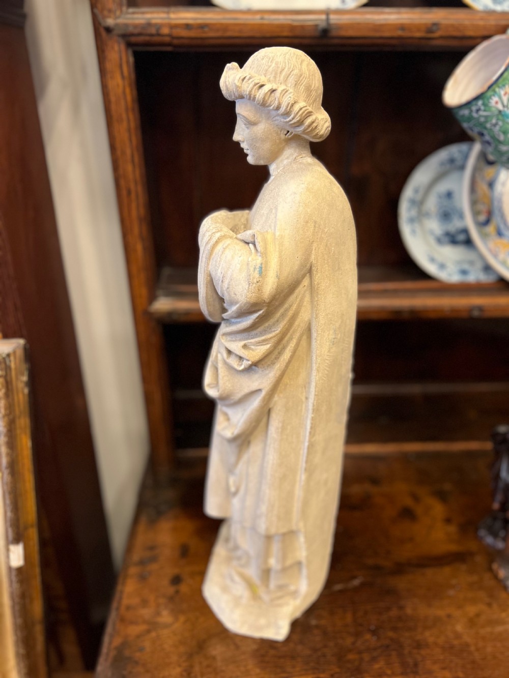 A large C19th limestone carving of St Paul  View IX