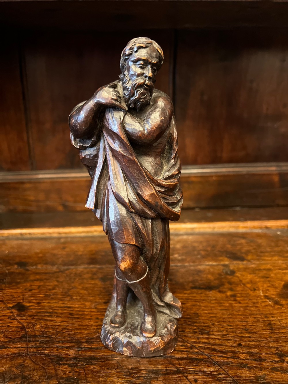Small C18th carved figure of a saint View IV