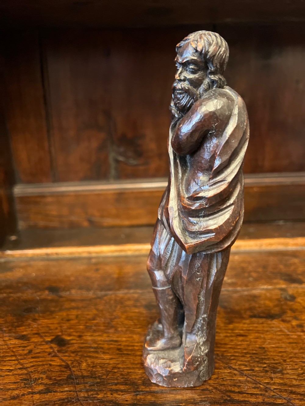 Small C18th carved figure of a saint View V