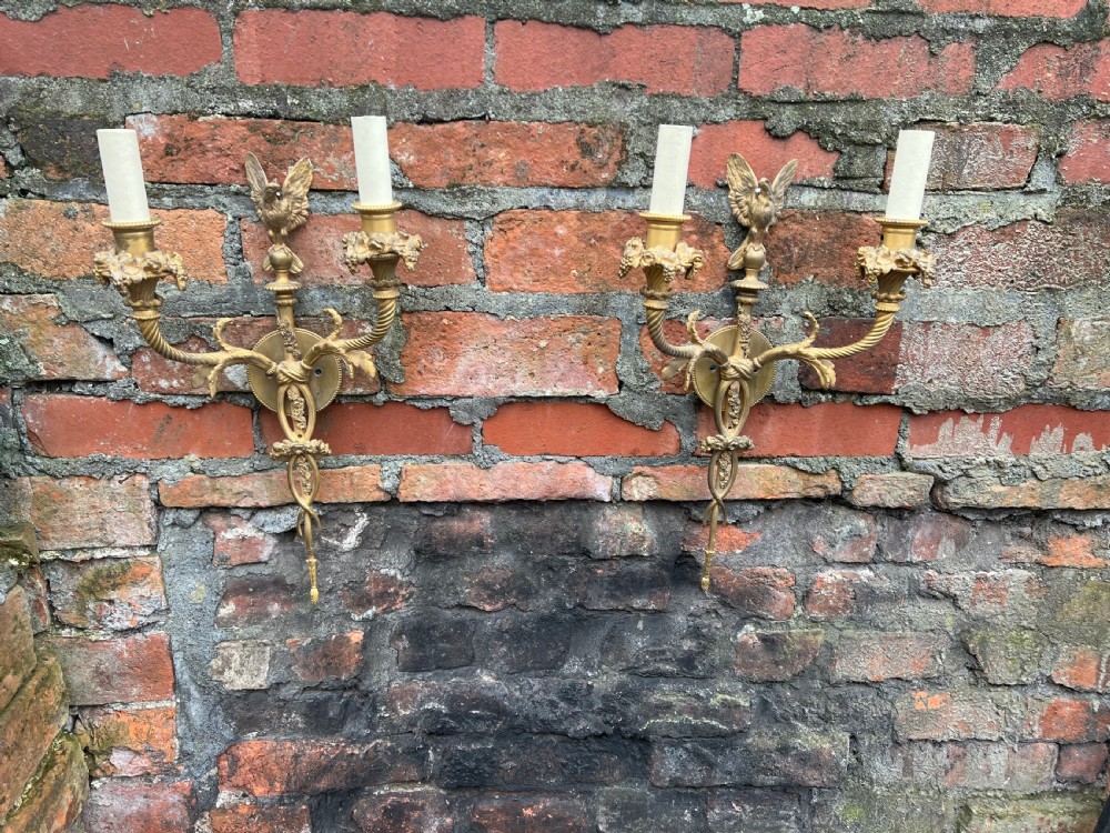 A pair of ormolu regency candle sconces  View X