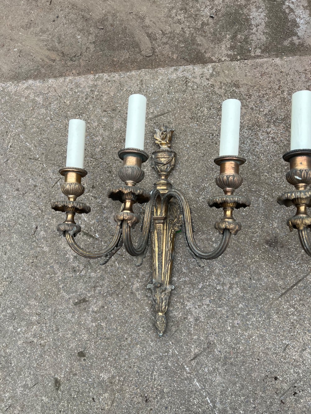 Set of large three armed wall lights  View IV