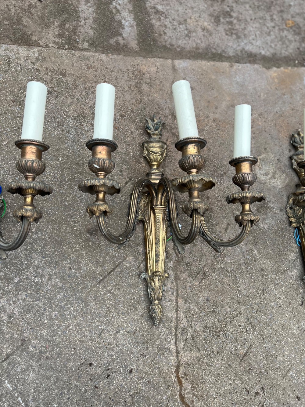 Set of large three armed wall lights  View V