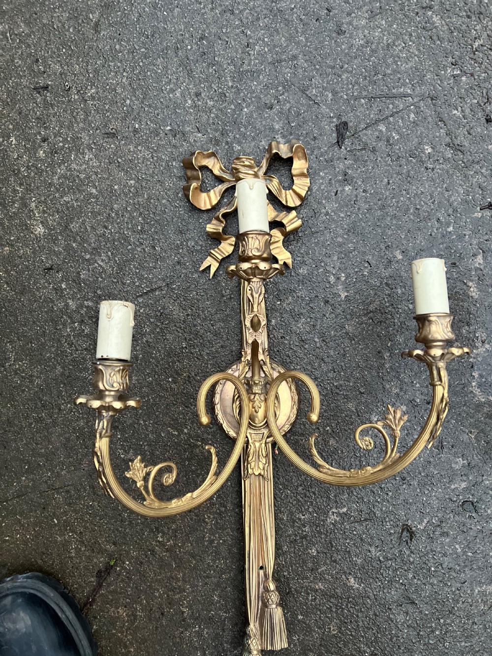 Pair of large classical style wall lights  View V